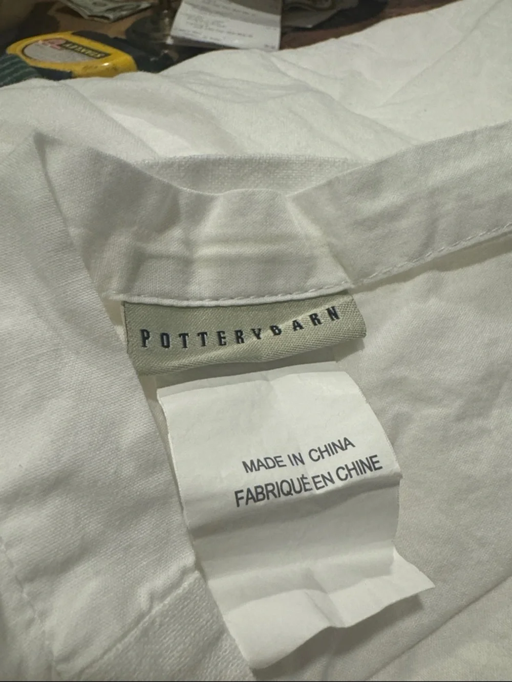 Pottery Barn Cotton  / Linen Bed Skirt With Side Pleats 14”’/ KiNG Size